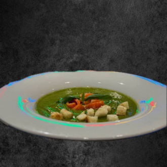 Крем-суп шпинатний з лососем